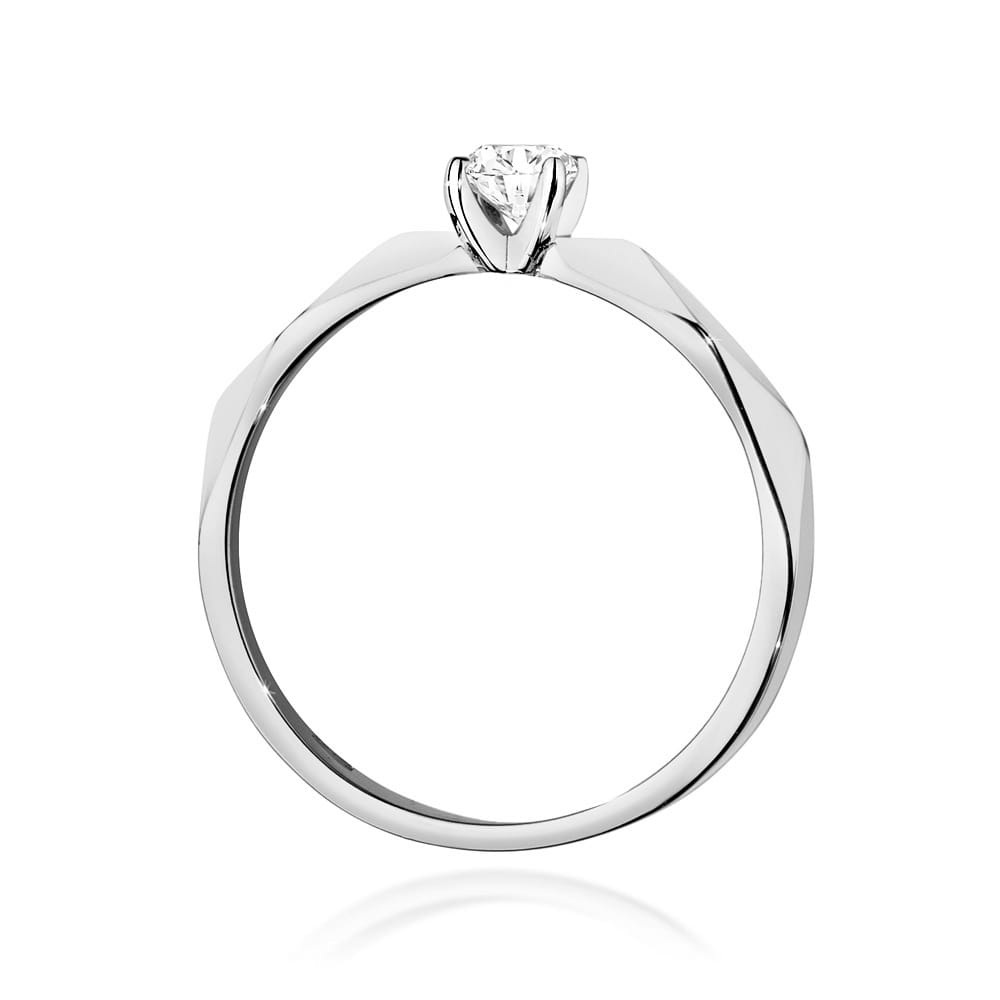 Pierścionek Diament 0,15ct białe złoto 3 Pierścionek Diament 0,15ct białe złoto - obrazek 3