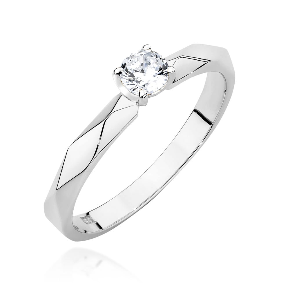 Pierścionek Diament 0,15ct białe złoto 1 Pierścionek W484 Diament 0