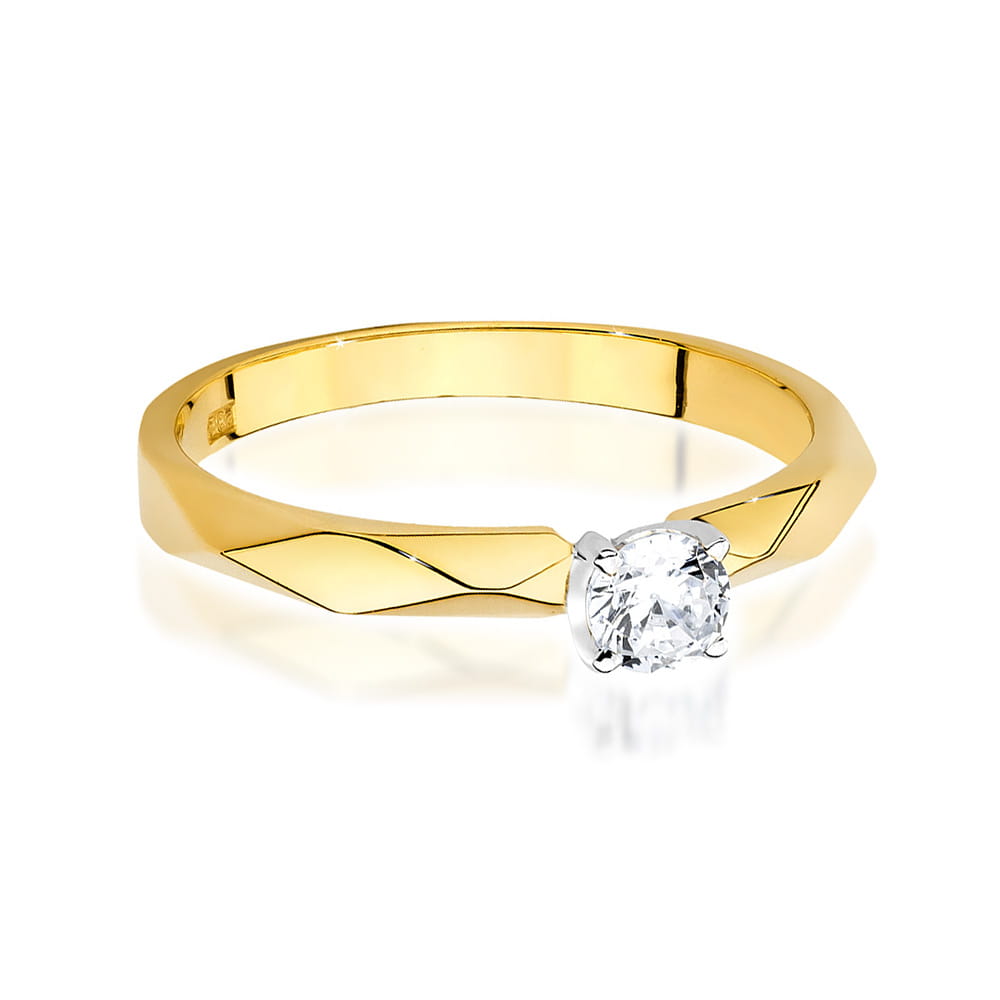 Pierścionek Diament 0,15ct żółte złoto 2 15ct żółte złoto Jubiler Kraków BigDIAMOND