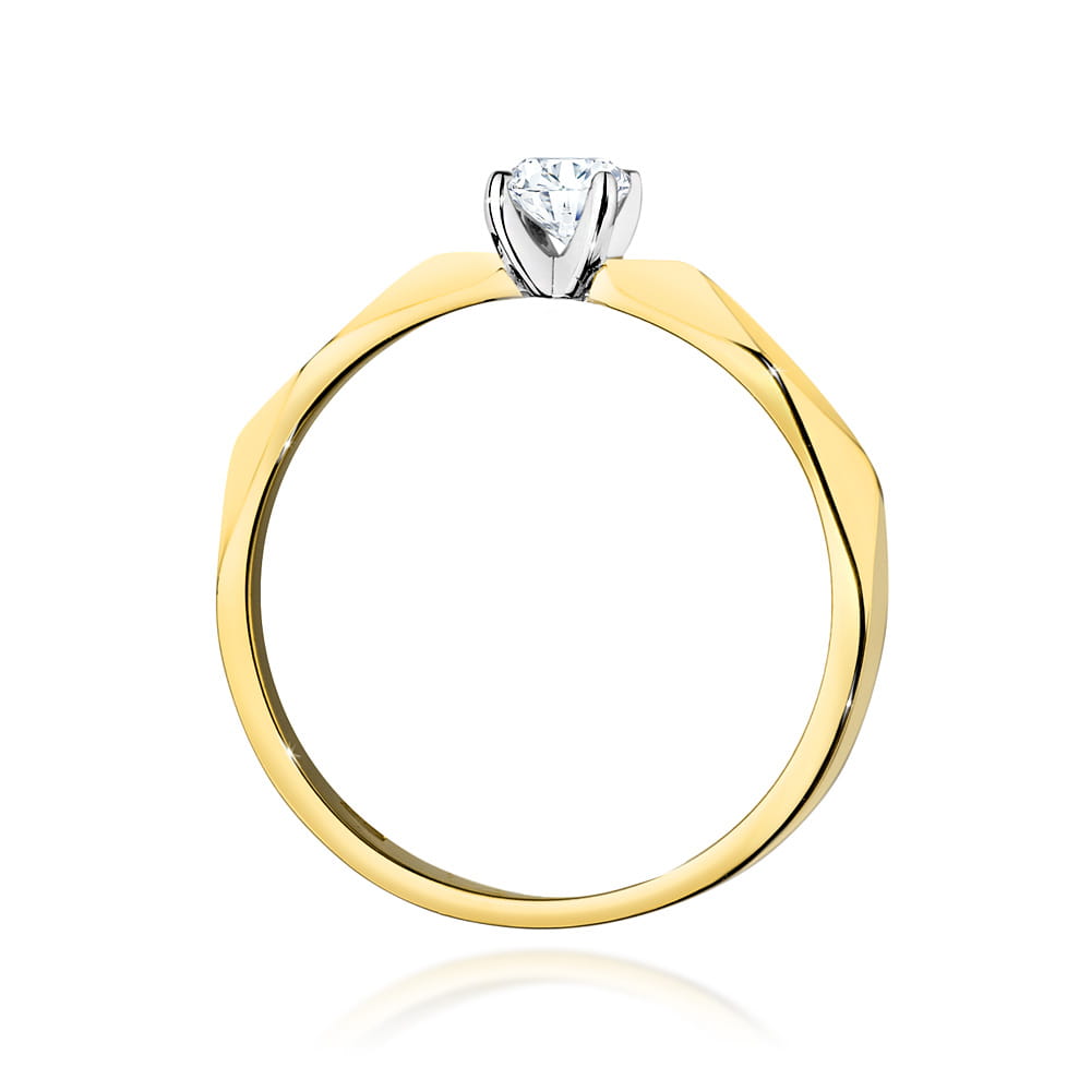 Pierścionek Diament 0,15ct żółte złoto 3 Pierścionek Diament 0,15ct żółte złoto - obrazek 3