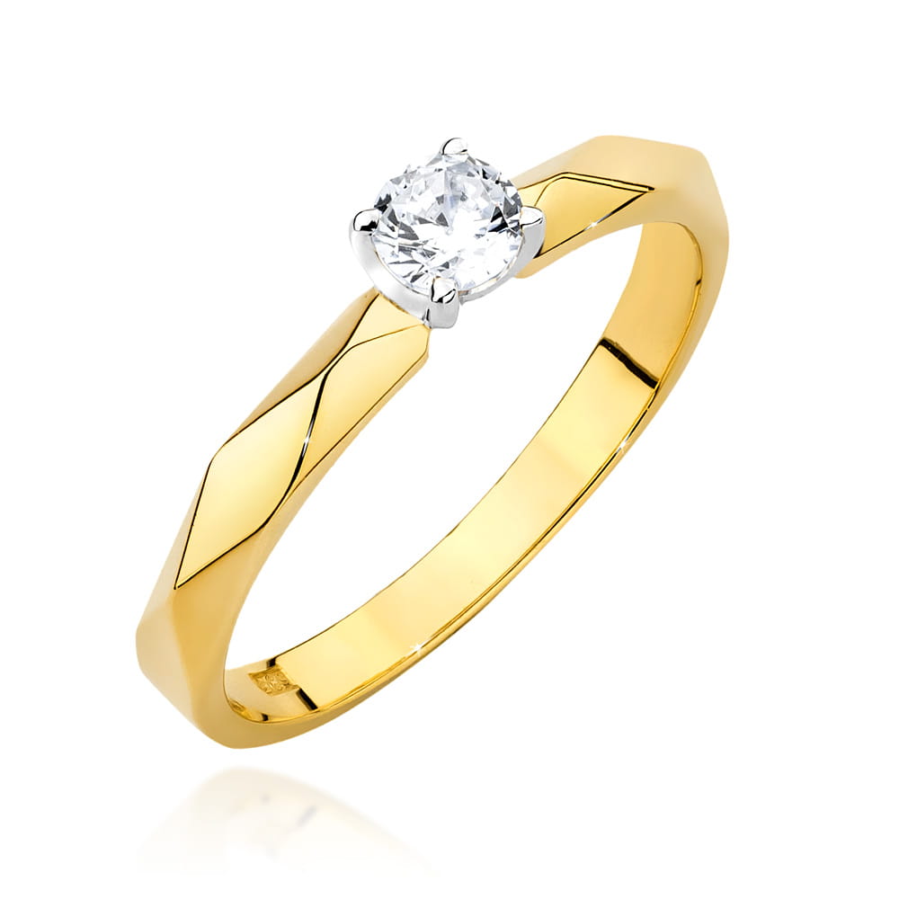 Pierścionek Diament 0,15ct żółte złoto 1 Pierścionek W484 Diament 0