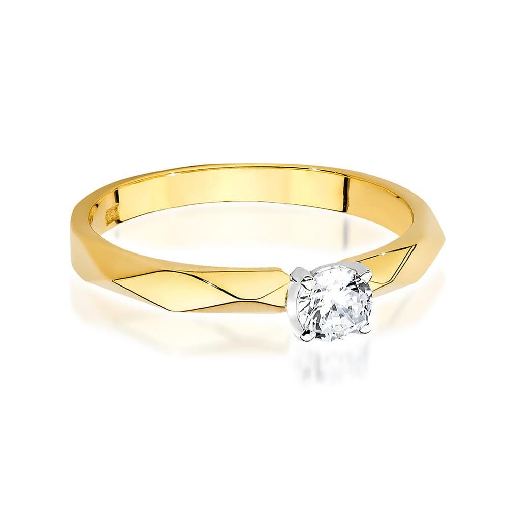 Pierścionek Diament 0,20ct żółte złoto 2 20ct żółte złoto Jubiler Kraków BigDIAMOND
