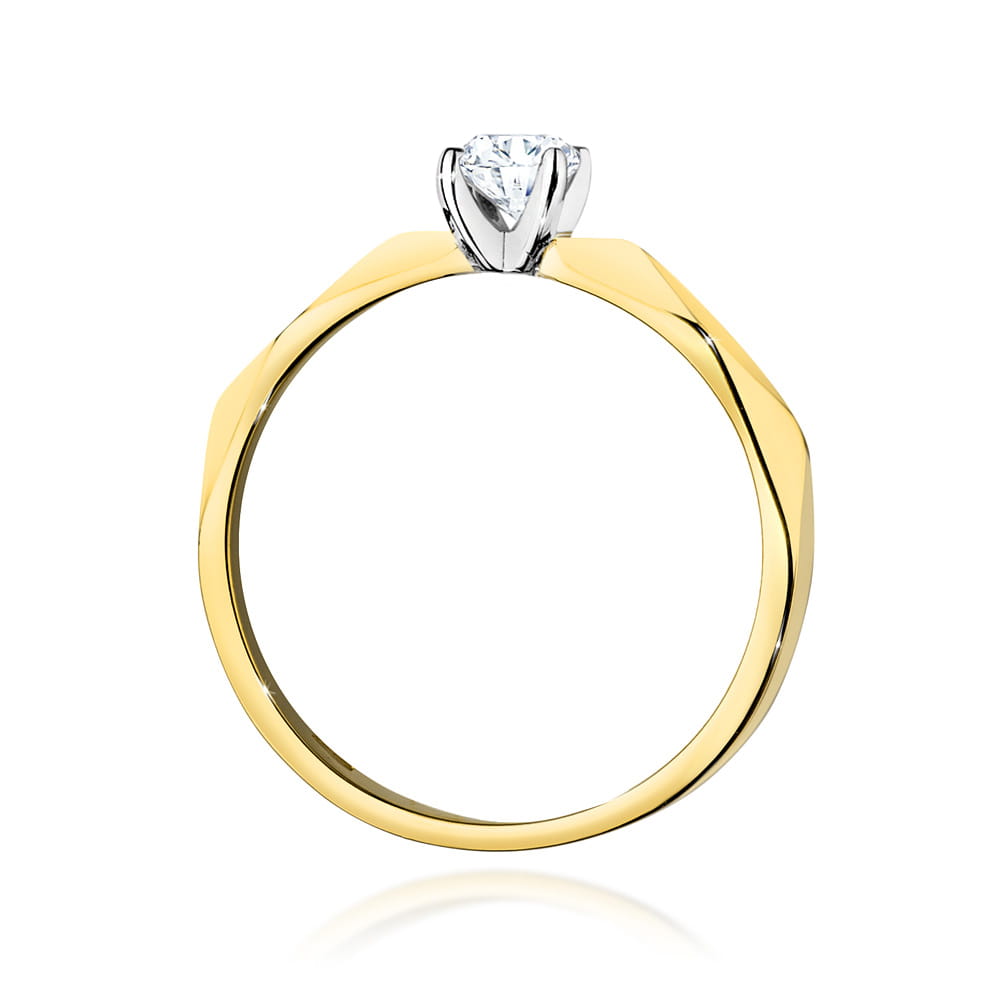 Pierścionek Diament 0,20ct żółte złoto 3 Pierścionek Diament 0,20ct żółte złoto - obrazek 3