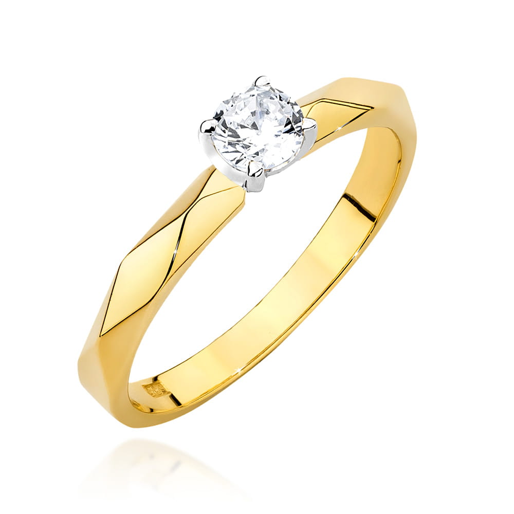Pierścionek Diament 0,25ct żółte złoto 1 Pierścionek W484 Diament 0