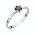 Pierścionek W496 Czarny Diament 0