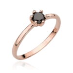 Pierścionek W496 Czarny Diament 0