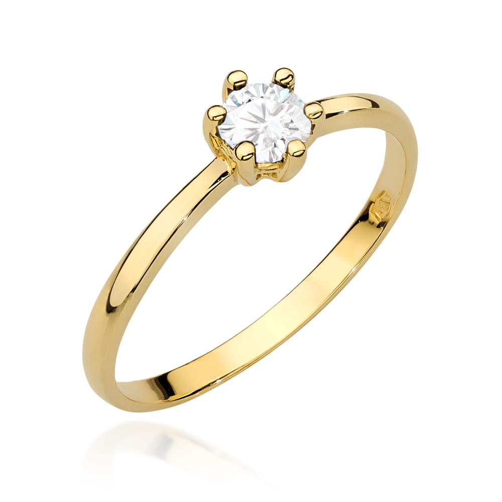 Pierścionek Diament 0,30ct żółte złoto 1 Pierścionek W496 Diament 0