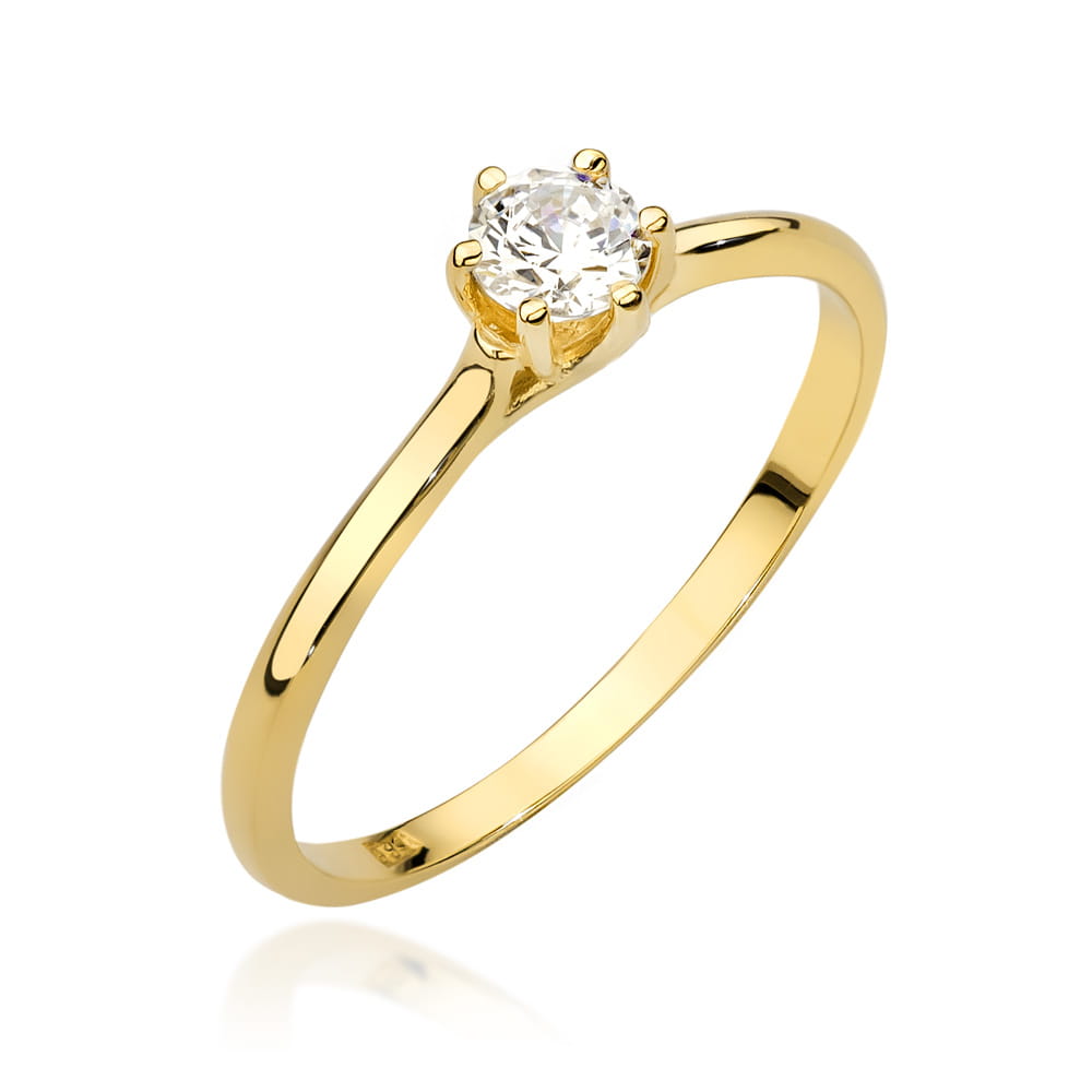 Pierścionek Diament 0,20ct żółte złoto 1 Pierścionek W499 Diament 0