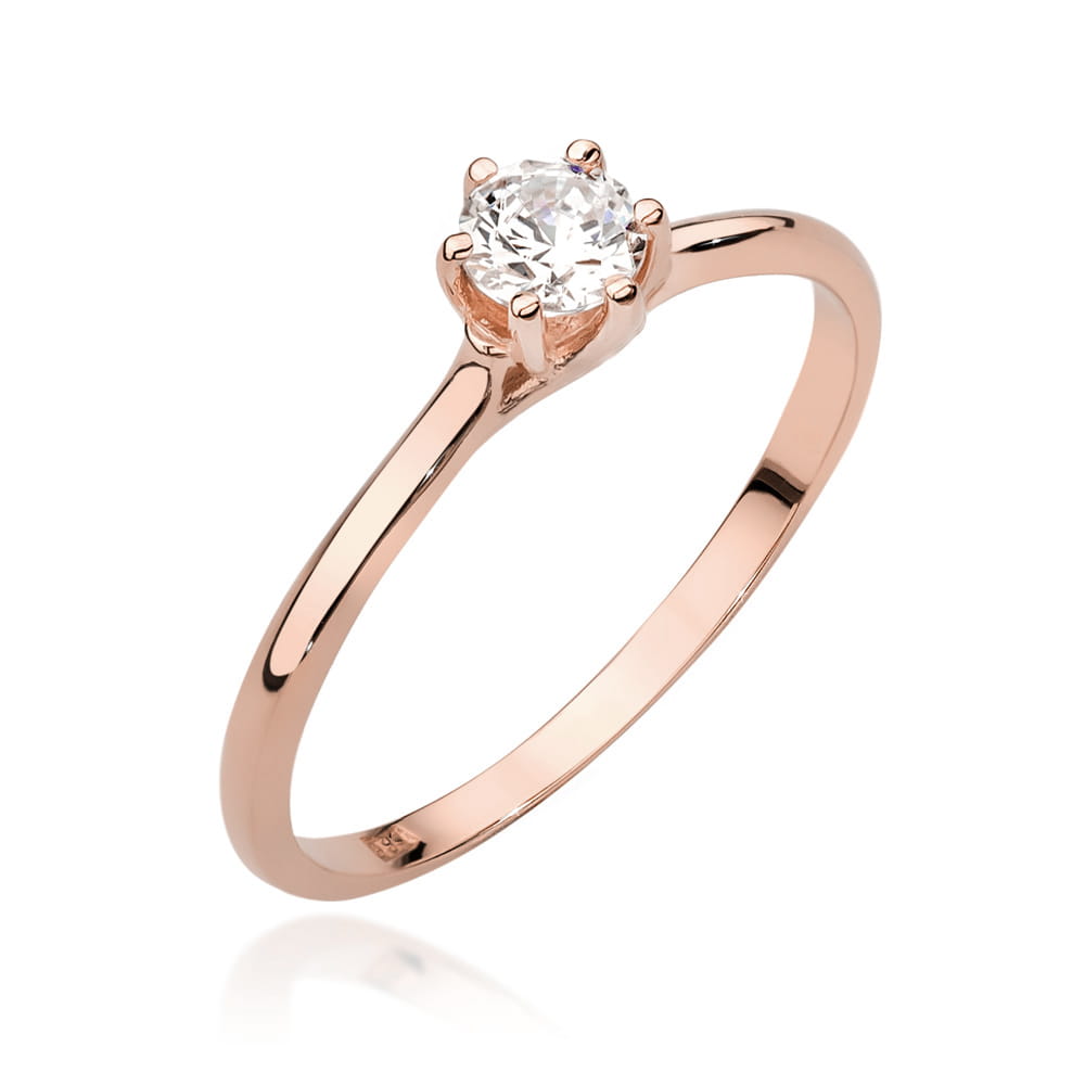 Pierścionek Diament 0,25ct różowe złoto 1 Pierścionek W499 Diament 0