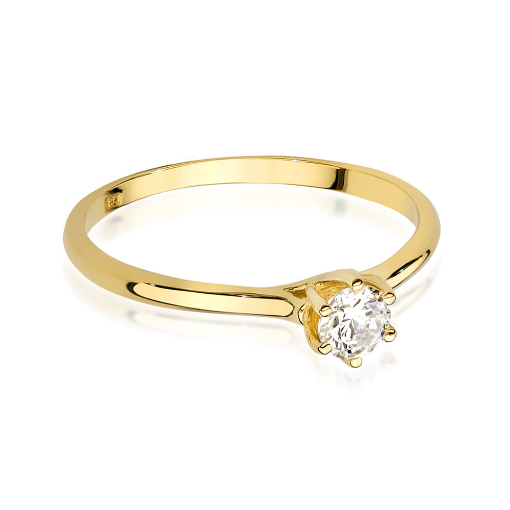 Pierścionek Diament 0,25ct żółte złoto 2 25ct żółte złoto Jubiler Kraków BigDIAMOND