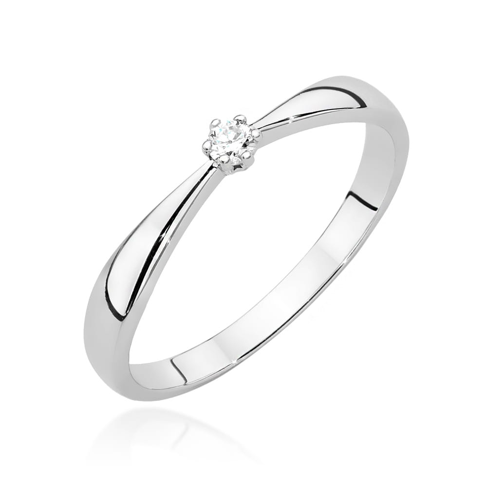 Pierścionek Diament 0,04ct białe złoto 1 Pierścionek W501 Diament 0