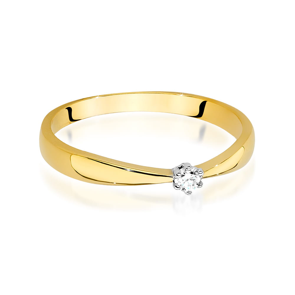 Pierścionek Diament 0,04ct żółte złoto 2 04ct żółte złoto Jubiler Kraków BigDIAMOND