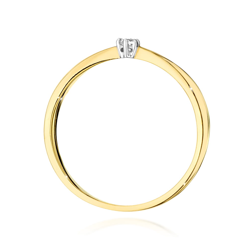 Pierścionek Diament 0,04ct żółte złoto 3 Pierścionek Diament 0,04ct żółte złoto - obrazek 3