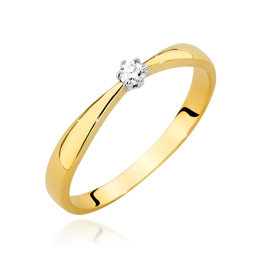 Pierścionek Diament 0,04ct żółte złoto 1 Pierścionek W501 Diament 0