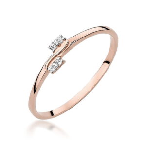 Pierścionek W505 z diamentami różowe złoto Jubiler Kraków BigDIAMOND