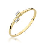 Pierścionek W505 z diamentami żółte złoto Jubiler Kraków BigDIAMOND