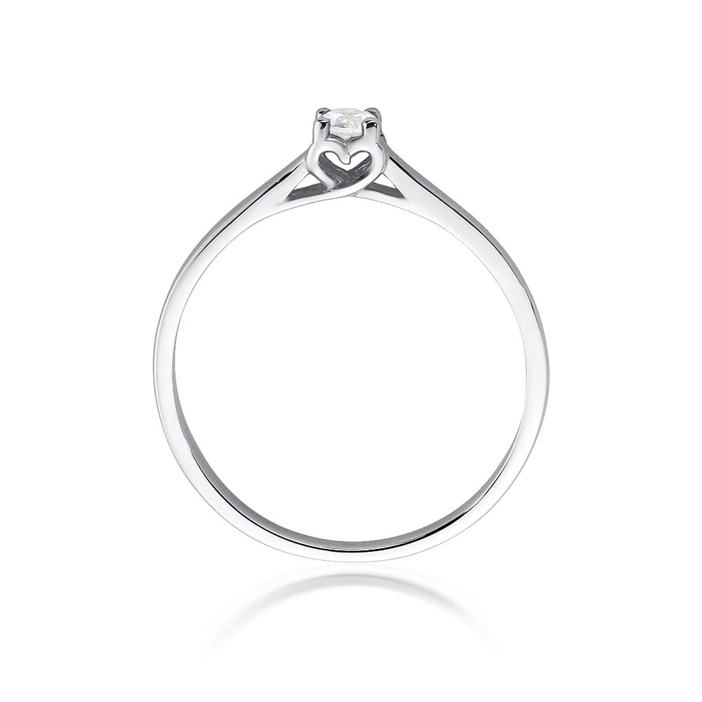 Pierścionek Diament 0,12ct białe złoto 3 Pierścionek Diament 0,12ct białe złoto - obrazek 3