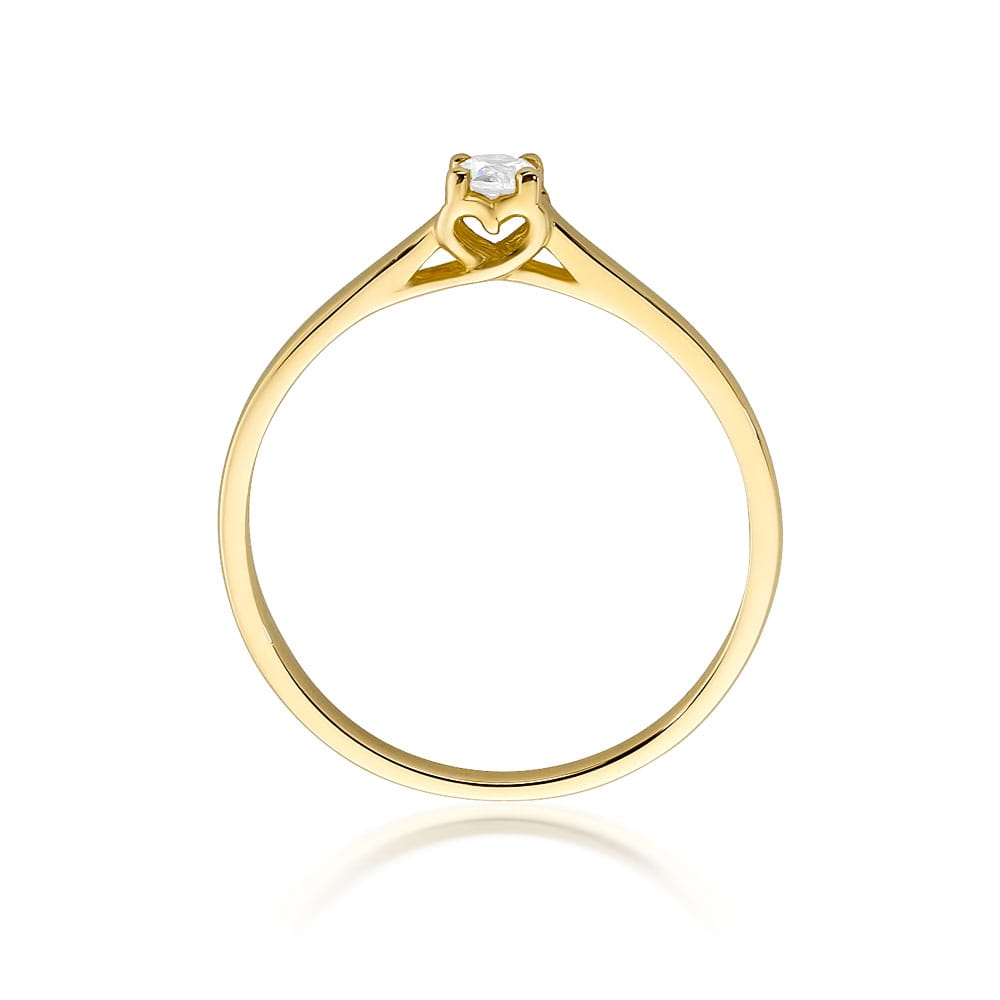 Pierścionek Diament 0,12ct żółte złoto 3 Pierścionek Diament 0,12ct żółte złoto - obrazek 3