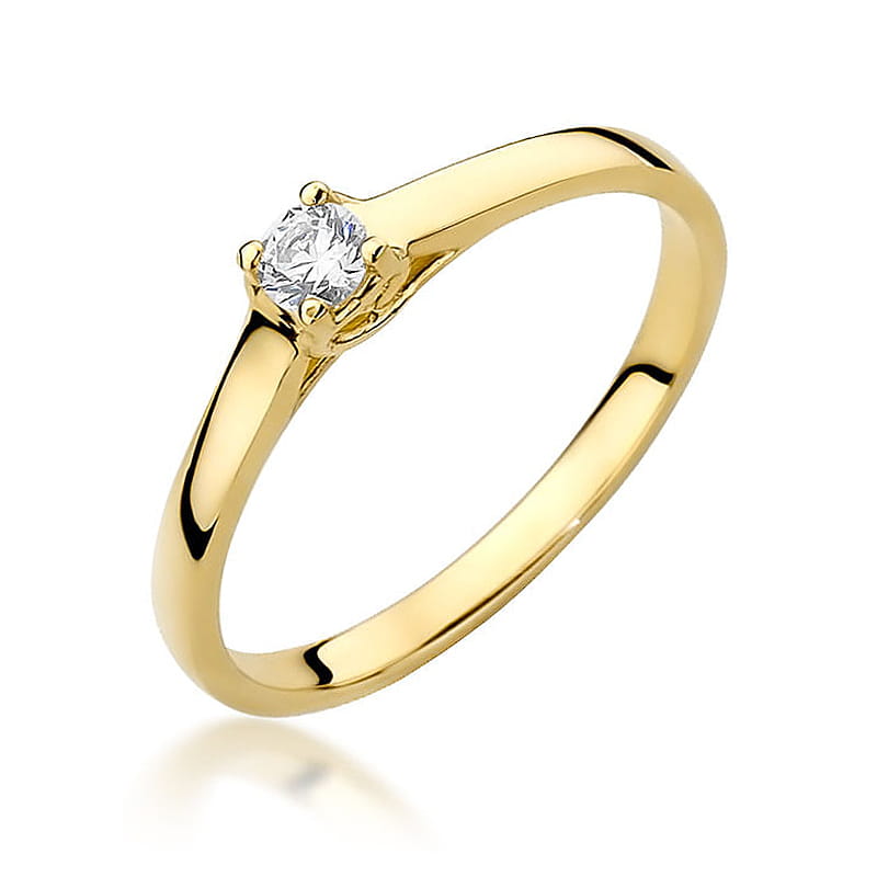 Pierścionek Diament 0,12ct żółte złoto 1 Pierścionek W506 Diament 0