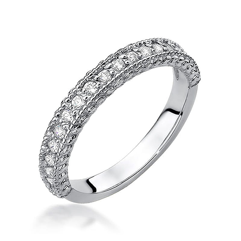 Pierścionek z diamentami białe złoto 1 Pierścionek W507 z diamentami białe złoto Jubiler Kraków BigDIAMOND