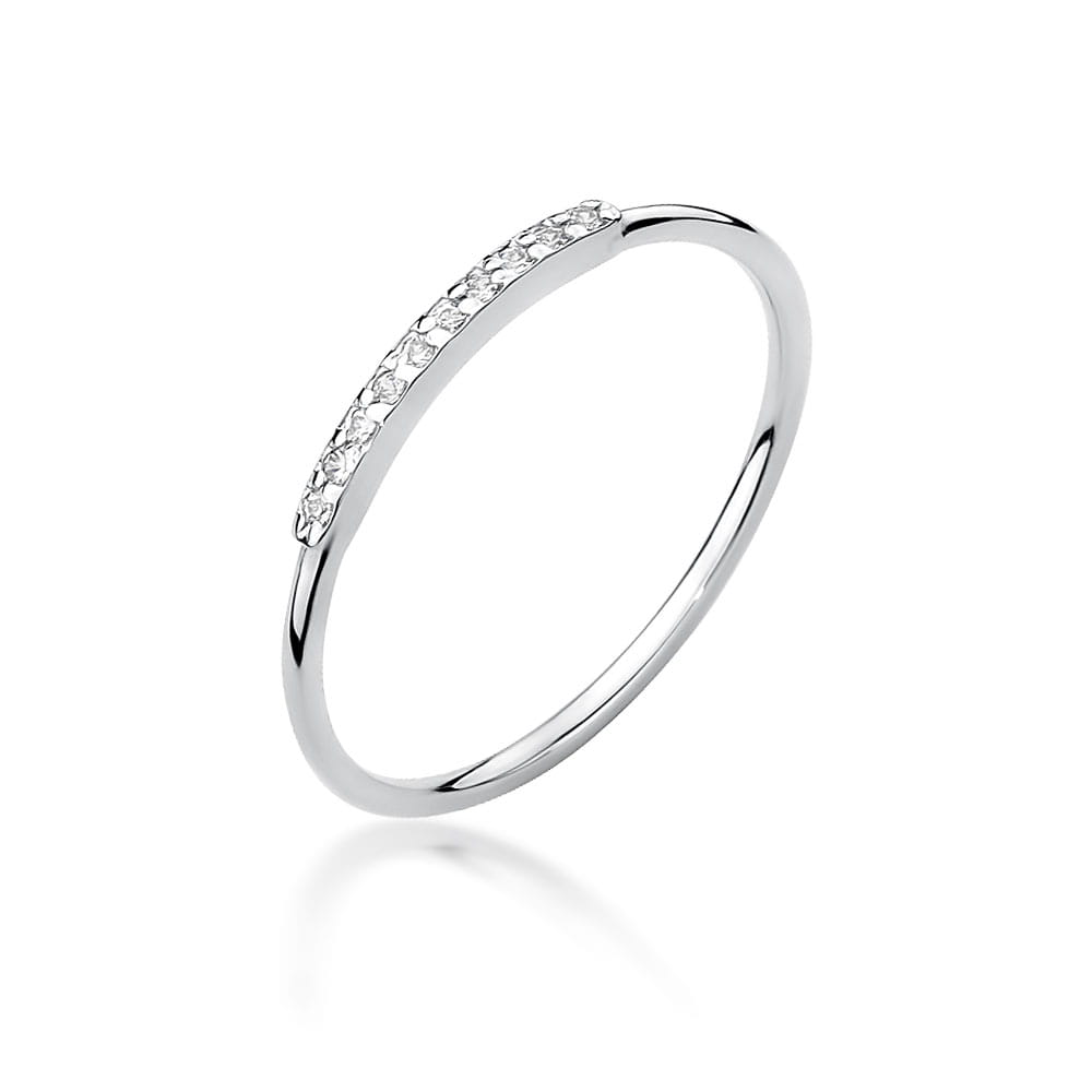 Pierścionek z diamentami białe złoto 1 Pierścionek W509 z diamentami białe złoto Jubiler Kraków BigDIAMOND