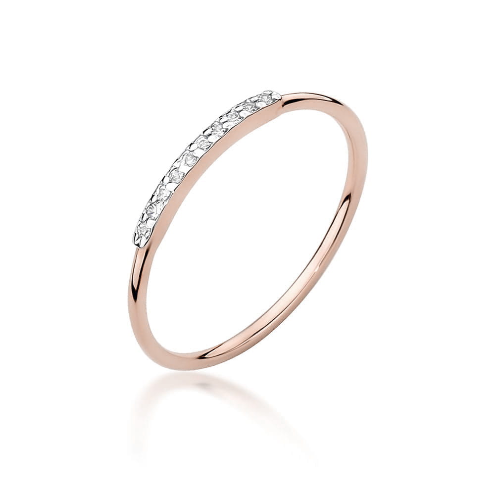 Pierścionek z diamentami różowe złoto 1 Pierścionek W509 z diamentami różowe złoto Jubiler Kraków BigDIAMOND