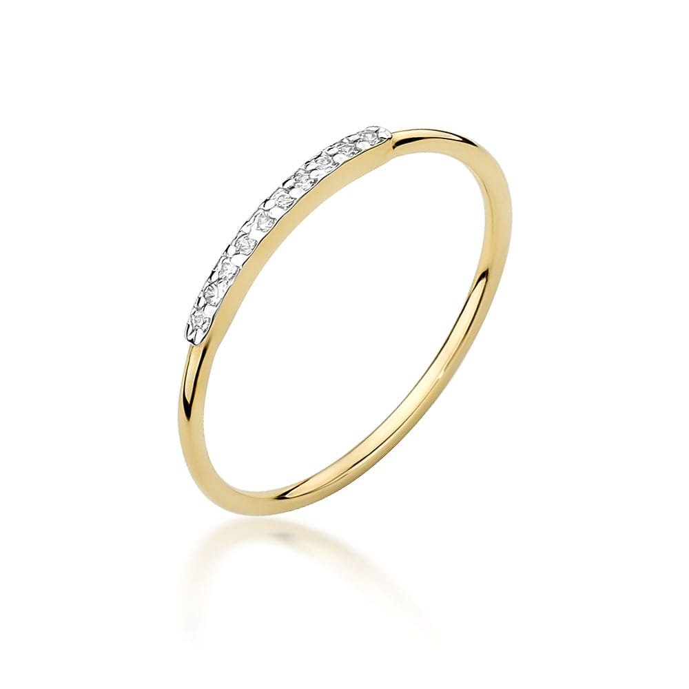 Pierścionek z diamentami żółte złoto 1 Pierścionek W509 z diamentami żółte złoto Jubiler Kraków BigDIAMOND