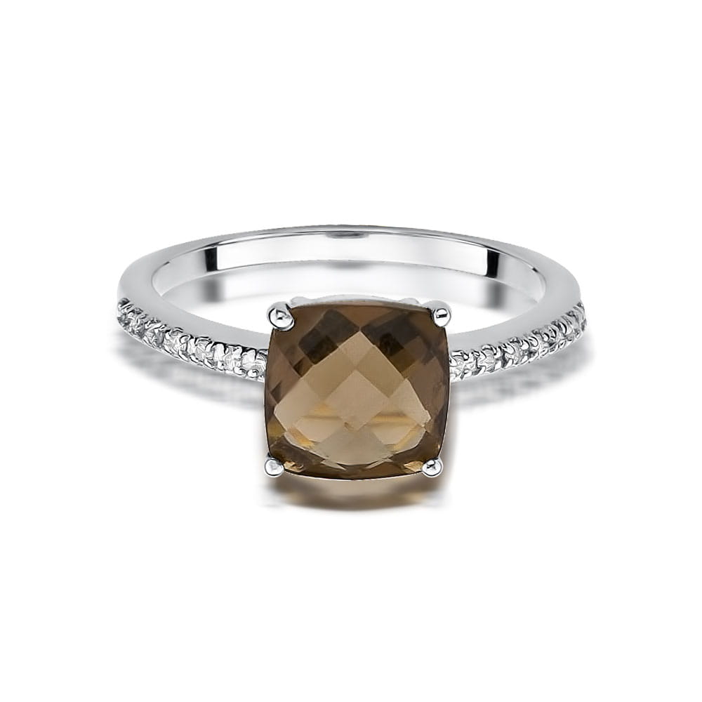 Pierścionek Kwarc Dymny 2,00ct białe złoto 2 00ct białe złoto Jubiler Kraków BigDIAMOND