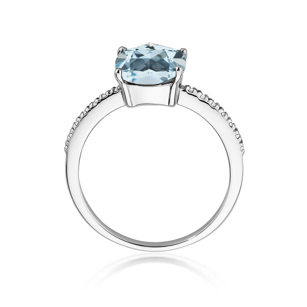 Pierścionek Topaz 2,00ct białe złoto 3 Pierścionek Topaz 2,00ct białe złoto - obrazek 3