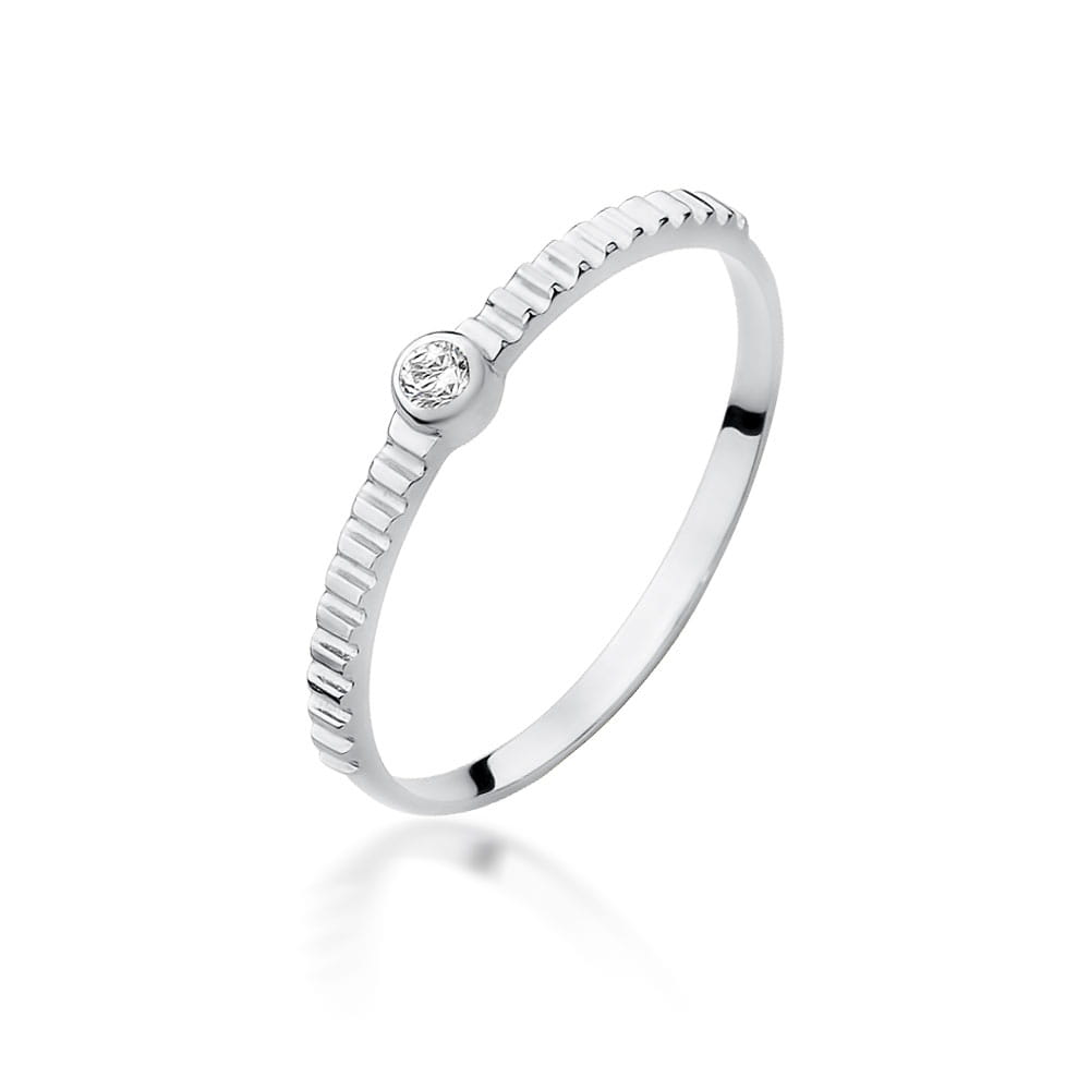 Pierścionek Diament 0,04ct białe złoto 1 Pierścionek W512 Diament 0