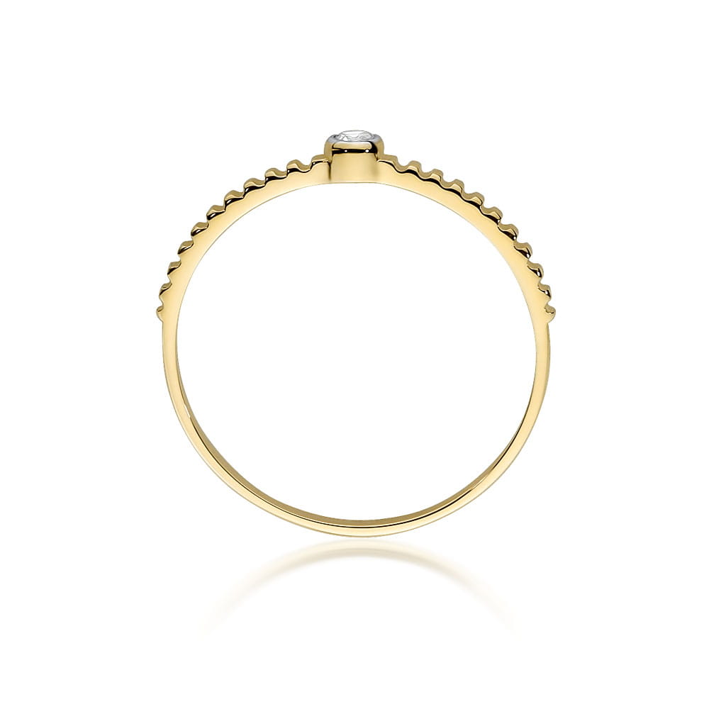 Pierścionek Diament 0,04ct żółte złoto 3 Pierścionek Diament 0,04ct żółte złoto - obrazek 3