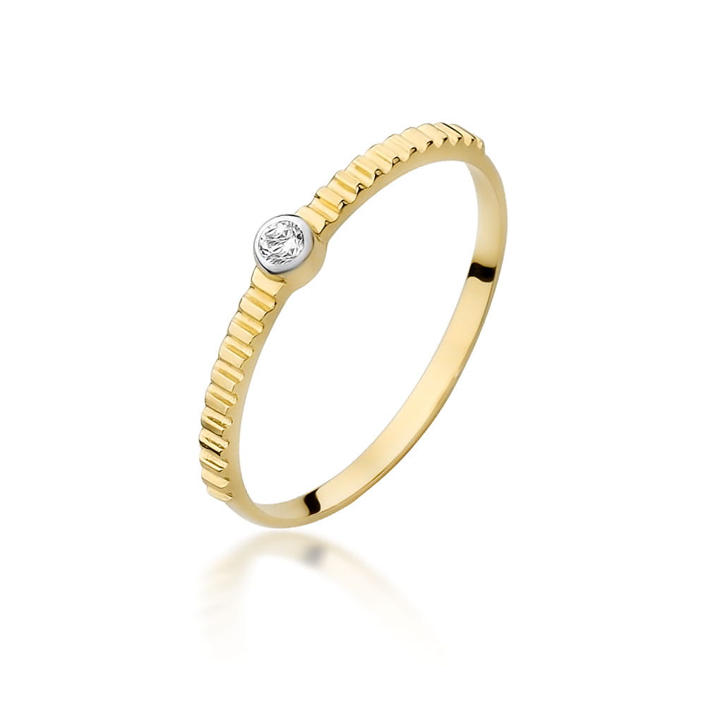 Pierścionek Diament 0,04ct żółte złoto 1 Pierścionek W512 Diament 0