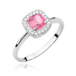 Pierścionek W514 Różowy Topaz 0