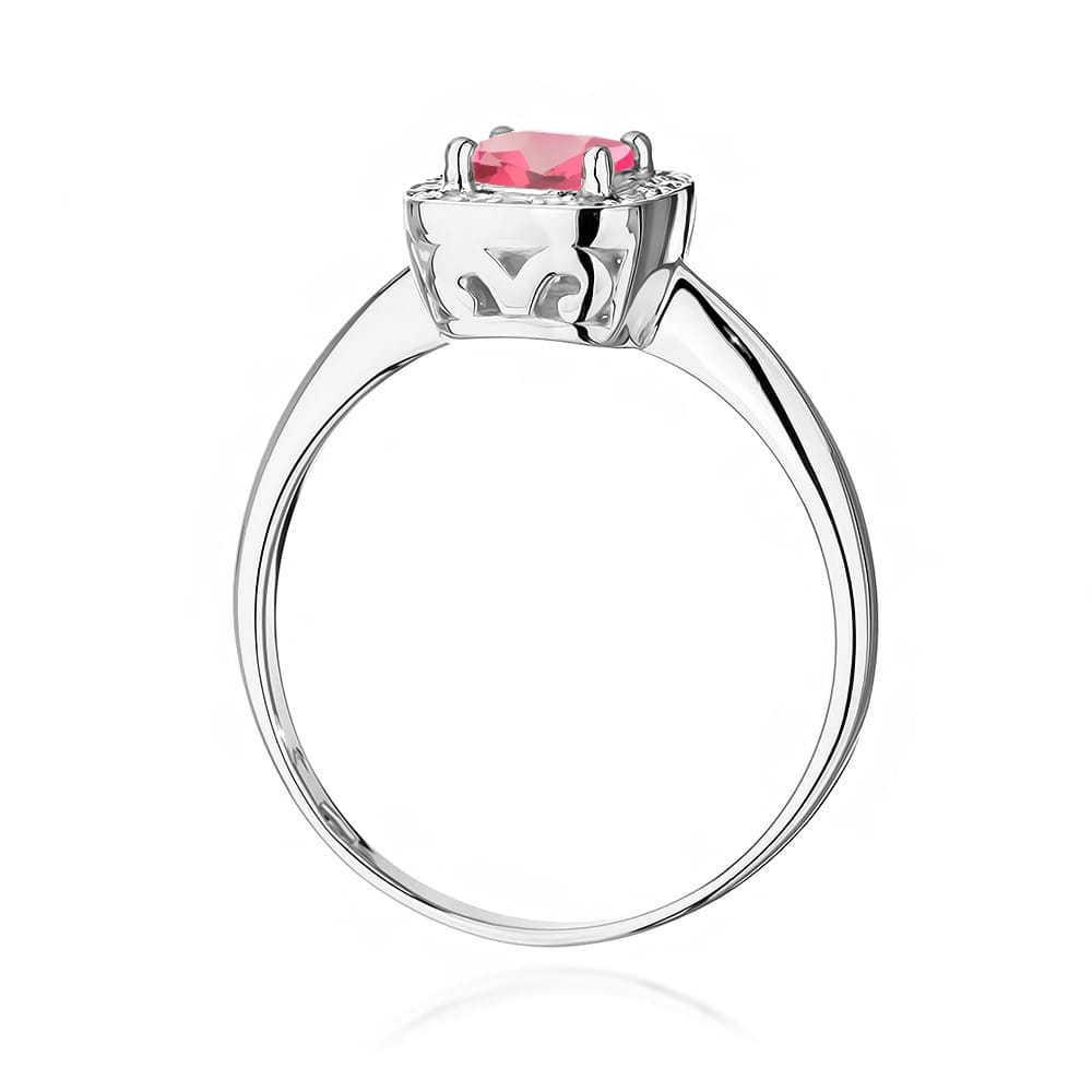 Pierścionek Różowy Topaz 0,65ct białe złoto 3 Pierścionek Różowy Topaz 0,65ct białe złoto - obrazek 3