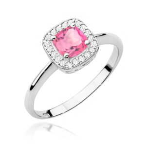 Pierścionek W514 Różowy Topaz 0