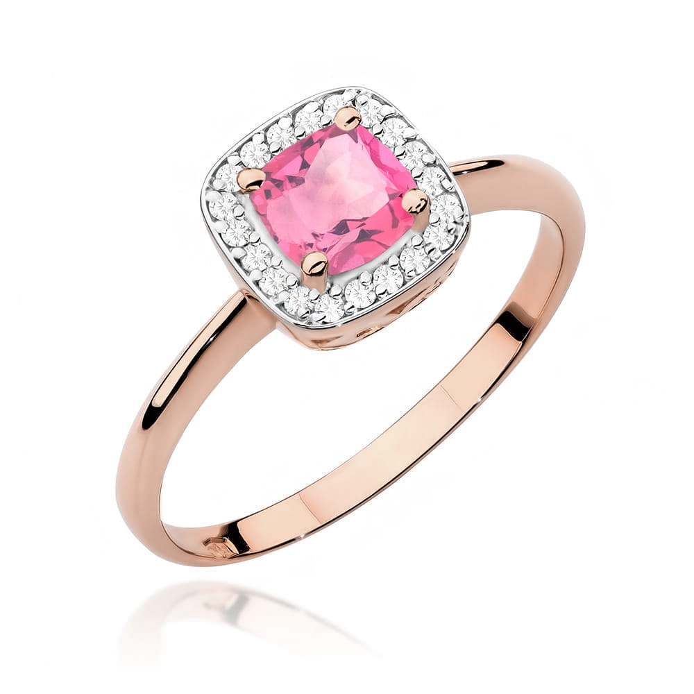 Pierścionek Różowy Topaz 0,65ct różowe złoto 1 Pierścionek W514 Różowy Topaz 0