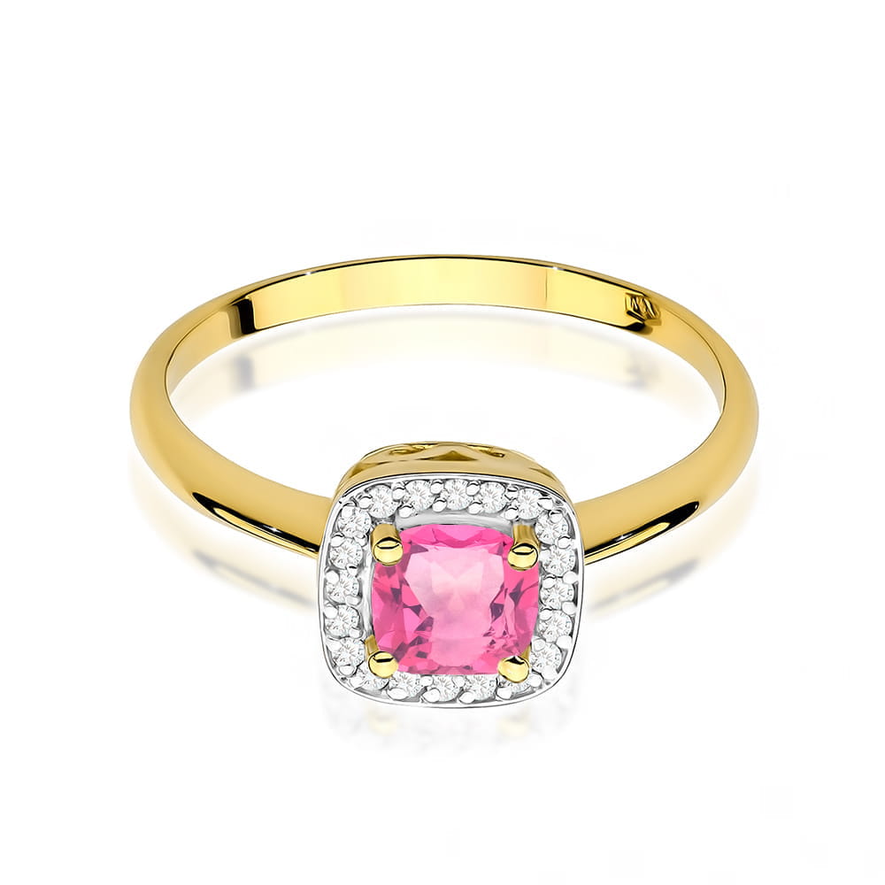 Pierścionek Różowy Topaz 0,65ct żółte złoto 2 65ct żółte złoto Jubiler Kraków BigDIAMOND
