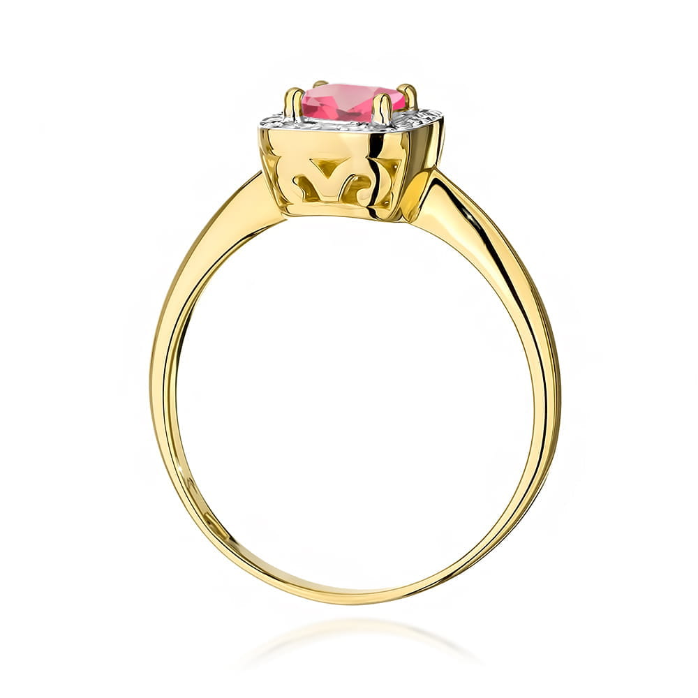 Pierścionek Różowy Topaz 0,65ct żółte złoto 3 Pierścionek Różowy Topaz 0,65ct żółte złoto - obrazek 3