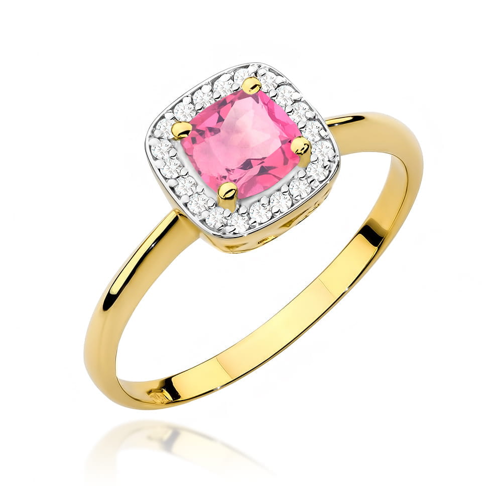 Pierścionek Różowy Topaz 0,65ct żółte złoto 1 Pierścionek W514 Różowy Topaz 0