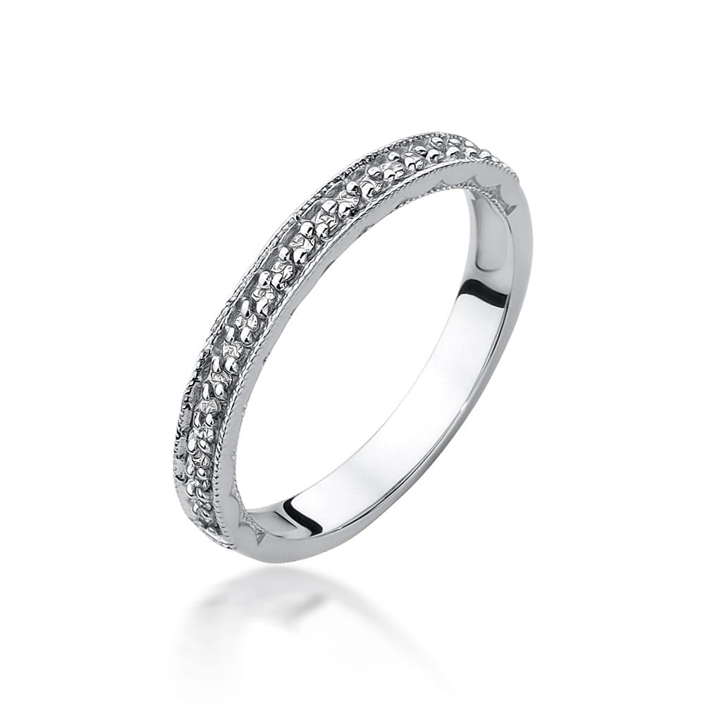 Pierścionek z diamentami białe złoto 1 Pierścionek W521 z diamentami białe złoto Jubiler Kraków BigDIAMOND
