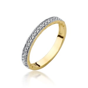 Pierścionek W521 z diamentami żółte złoto Jubiler Kraków BigDIAMOND