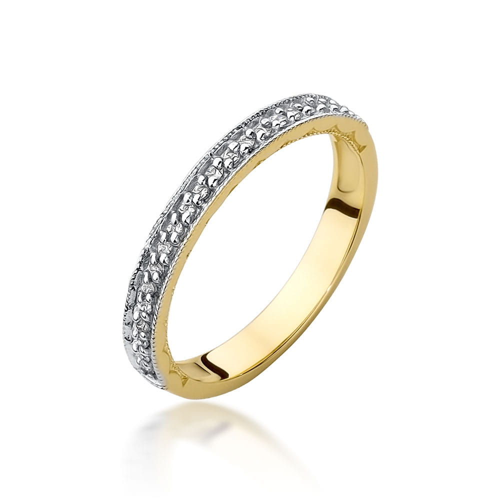Pierścionek z diamentami żółte złoto 1 Pierścionek W521 z diamentami żółte złoto Jubiler Kraków BigDIAMOND