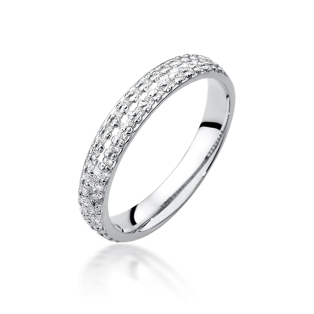 Pierścionek z diamentami białe złoto 1 Pierścionek W522 z diamentami białe złoto Jubiler Kraków BigDIAMOND