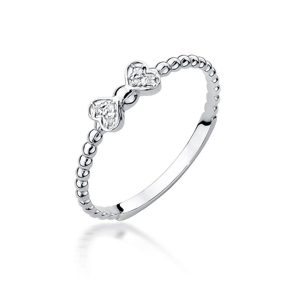 Pierścionek z diamentami białe złoto 1 Pierścionek W523 z diamentami białe złoto Jubiler Kraków BigDIAMOND
