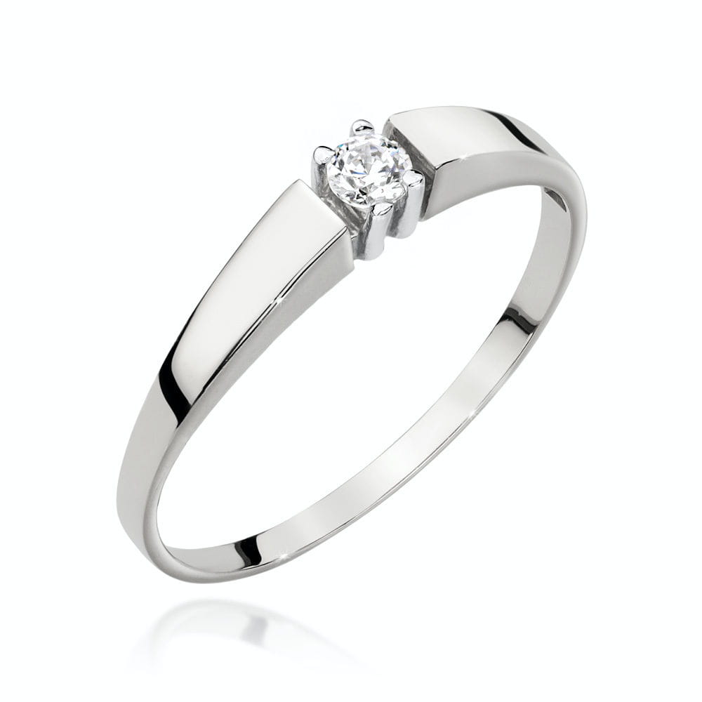 Pierścionek Diament 0,08ct białe złoto 1 Pierścionek W524 Diament 0