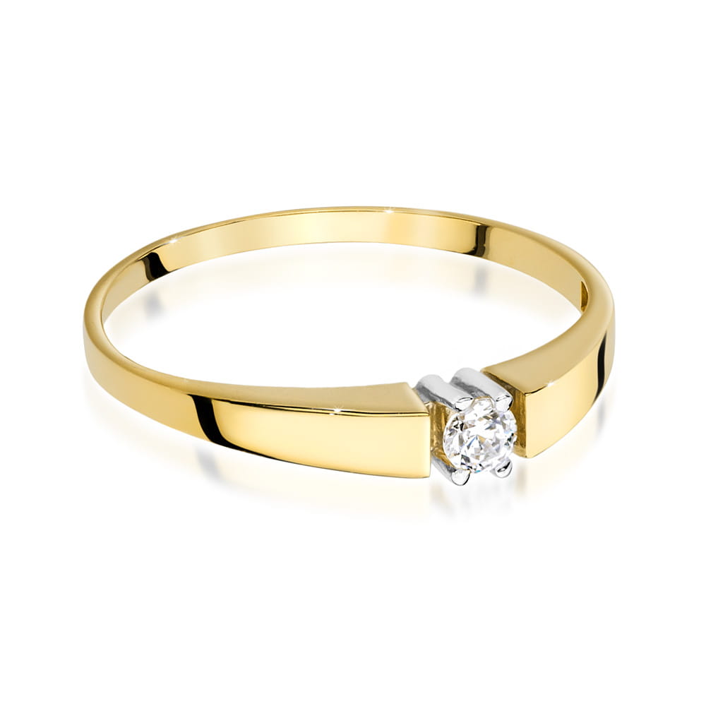 Pierścionek Diament 0,08ct żółte złoto 2 08ct żółte złoto Jubiler Kraków BigDIAMOND