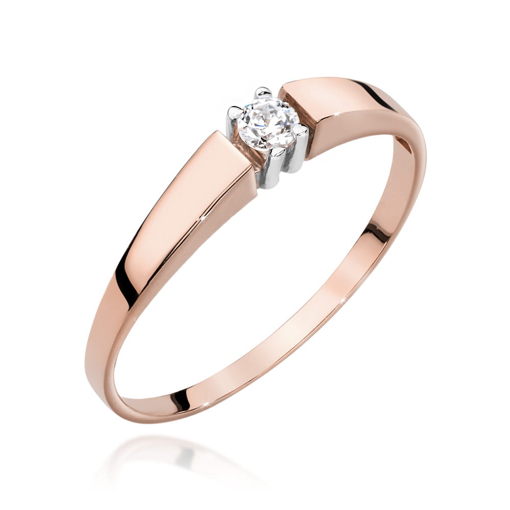 Pierścionek Diament 0,10ct różowe złoto 1 Pierścionek W524 Diament 0