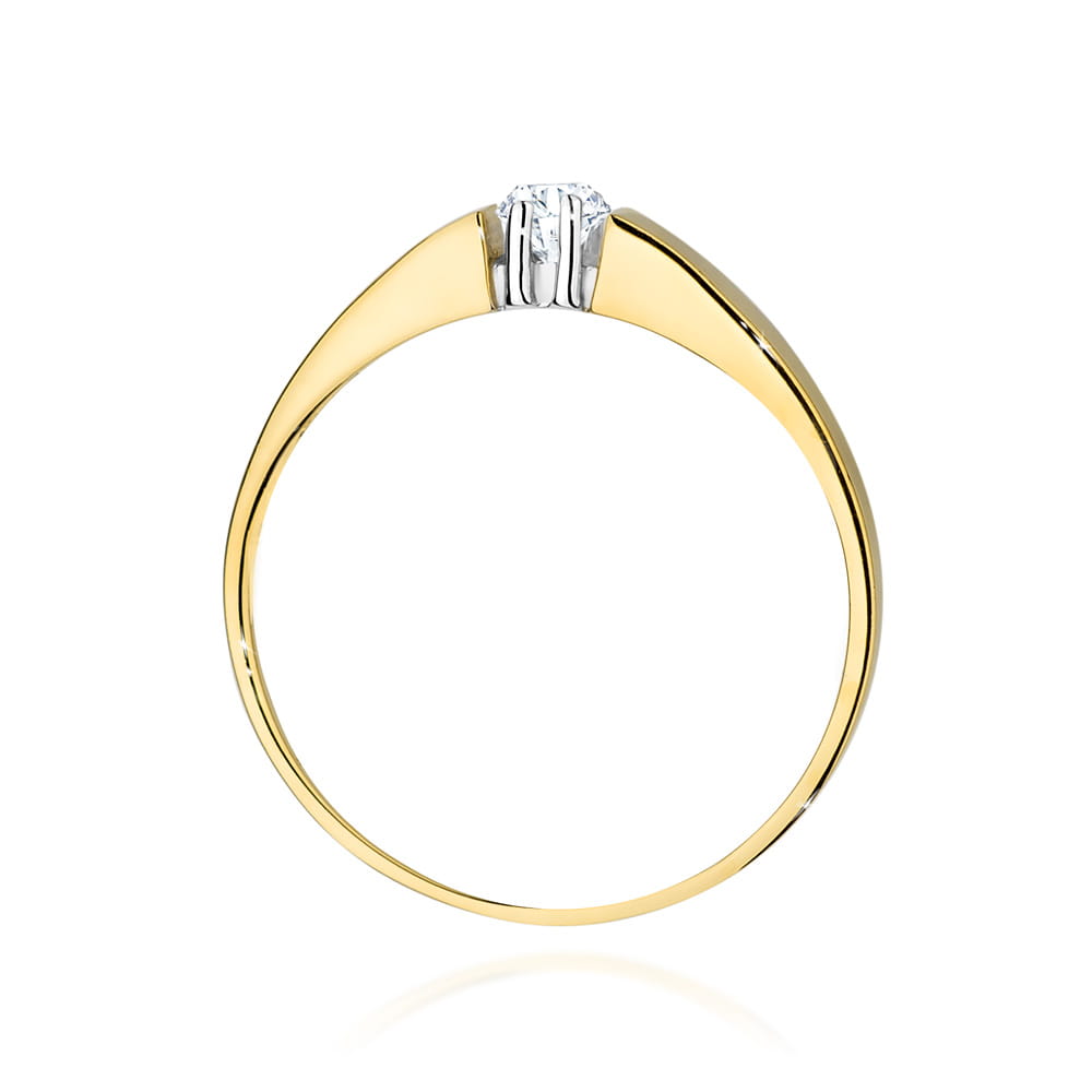 Pierścionek Diament 0,10ct żółte złoto 3 Pierścionek Diament 0,10ct żółte złoto - obrazek 3
