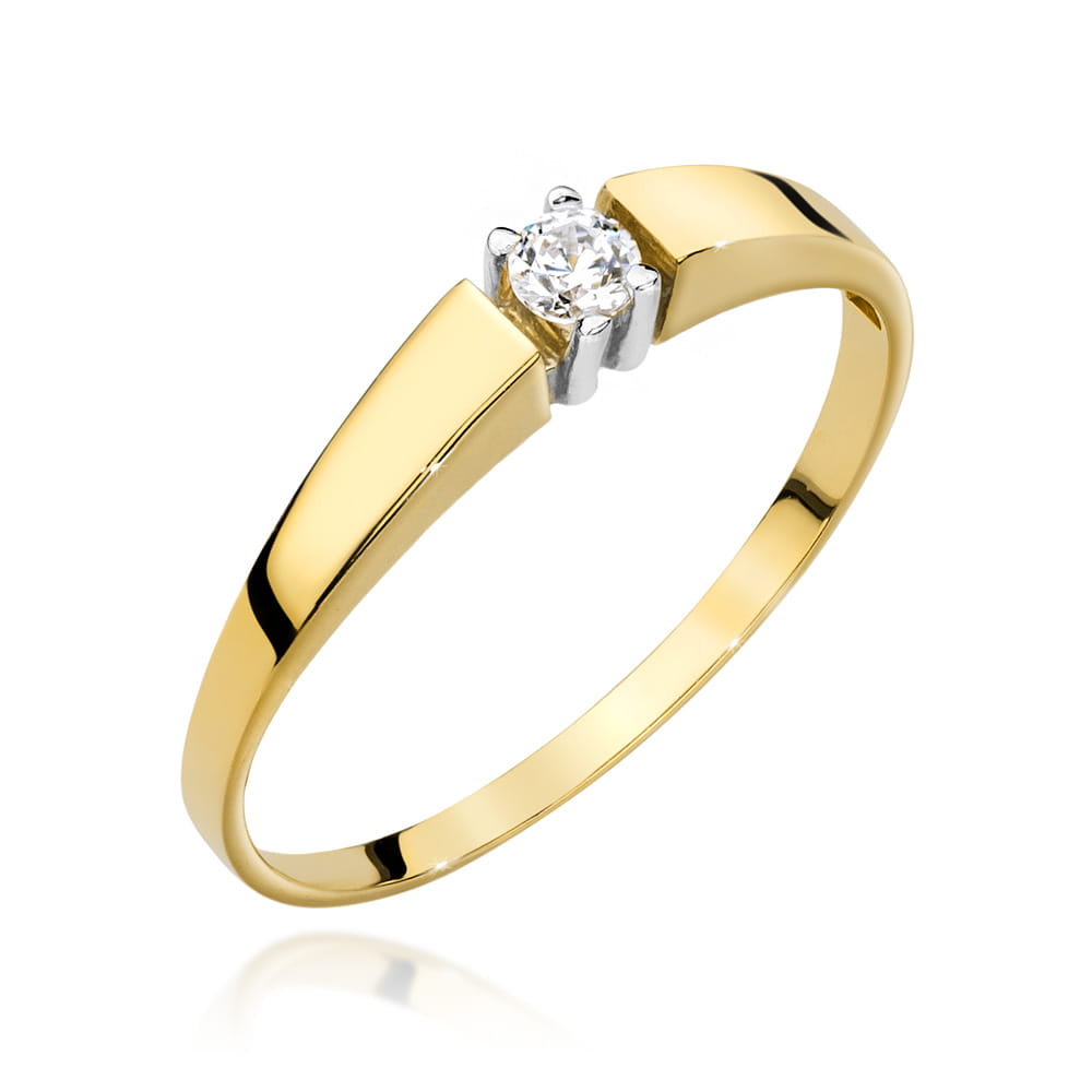 Pierścionek Diament 0,10ct żółte złoto 1 Pierścionek W524 Diament 0