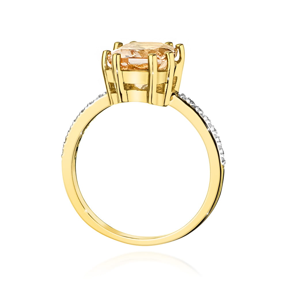 Pierścionek Morganit 2,80ct żółte złoto 3 Pierścionek Morganit 2,80ct żółte złoto - obrazek 3